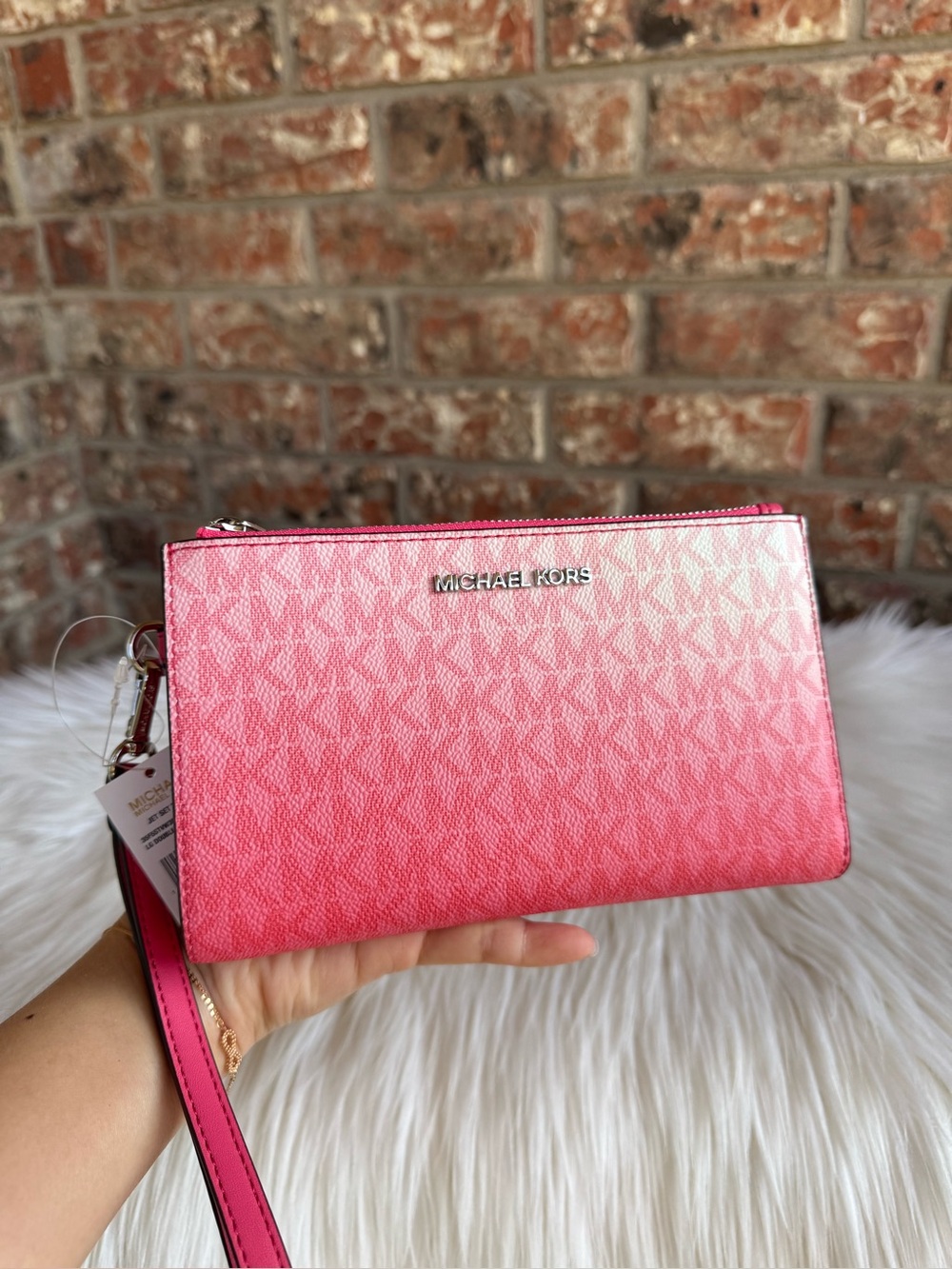 Michael Kors Pink Ombre Signature Wristlet
